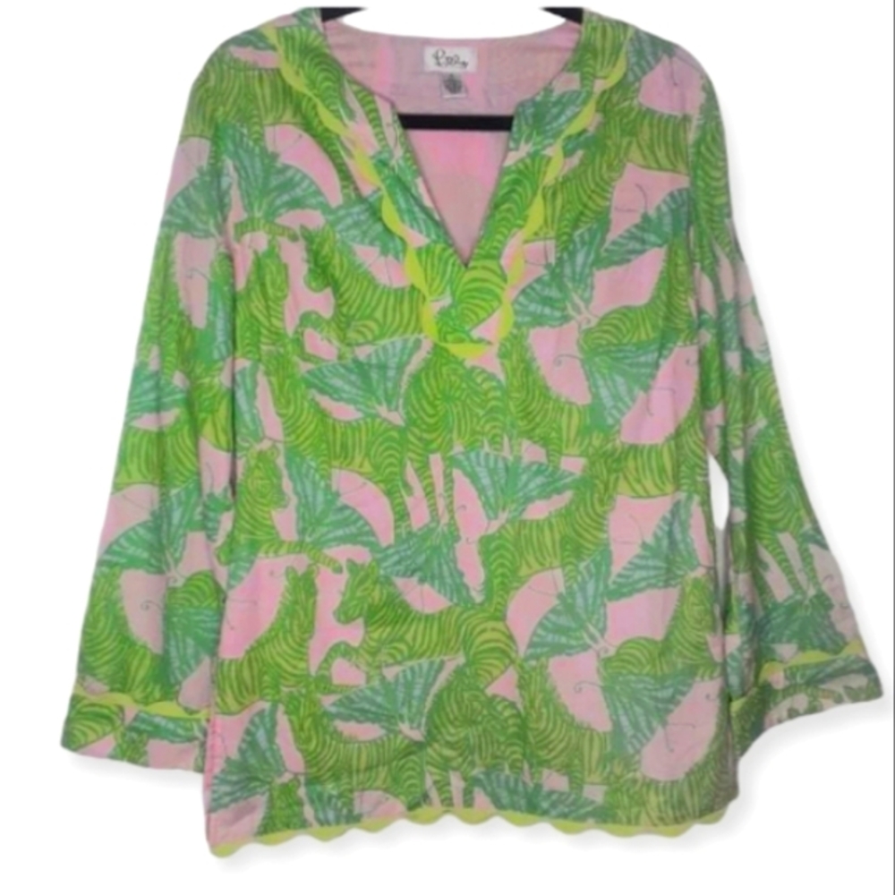 Lilly Pulitzer Tunic Top Size Small Pink & Green